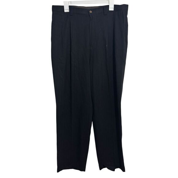 Tommy Bahama Black 100% Silk Casual Straight Leg Pants - Picture 1 of 4